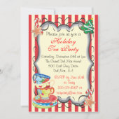 ホリデークリスマステビクトリアンアパーティの招待状 招待状 (正面)