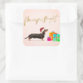 ホリデークリスマスドッグダシュンドブリーメリート スクエアシール (バッグ)