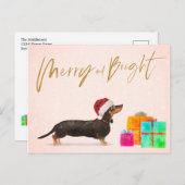 ホリデークリスマスドッグダシュンドブリーメリート ポストカード (正面/裏面)