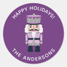 ホリデークリスマスナツクラッカーステッカー ラウンドシール