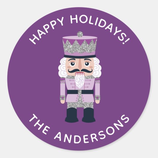 ホリデークリスマスナツクラッカーステッカー ラウンドシール (正面)