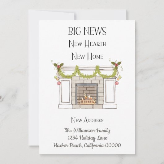 ホリデークリスマスニューホーム新しい住所を移動 案内状 (正面)