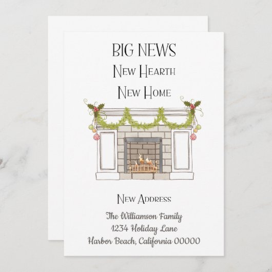 ホリデークリスマスニューホーム新しい住所を移動 案内状 (正面/裏面)