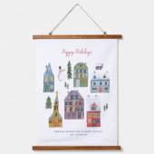 ホリデークリスマスハウシズ | 吊り下げ型タペストリー (正面)