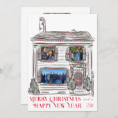 ホリデークリスマスハウスフラットカード シーズンカード (正面/裏面)