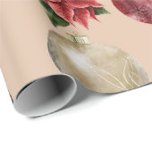 ホリデークリスマスバードポインセティアスオーナメントクリスマス ラッピングペーパー (ロールコーナー)