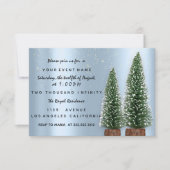 ホリデークリスマスパーティの招待状ブルーディナールクス 招待状 (正面)