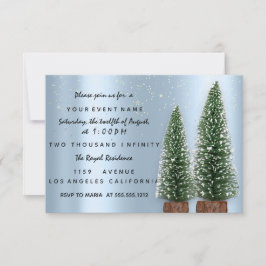 ホリデークリスマスパーティの招待状ブルーディナールクス 招待状