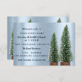 ホリデークリスマスパーティの招待状ブルーディナールクス 招待状 (正面/裏面)
