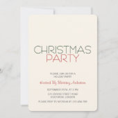 ホリデークリスマスパーティの招待状レッドプレイド 招待状 (正面)