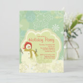 ホリデークリスマスパーティの招待状雪だるまカウト 招待状 (スタンド正面)