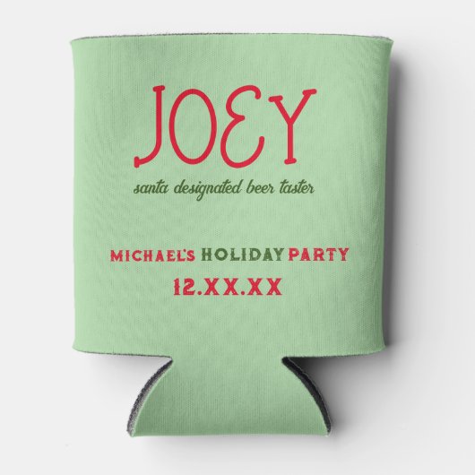 ホリデークリスマスパーティーアイディア |ビパーソナライズされたール 缶クーラー (正面)