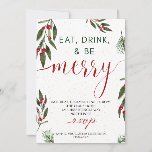 ホリデークリスマスパーティーカード シーズンカード (正面)