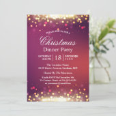 ホリデークリスマスパーティーグリッター金ゴールド《写真》ぼけ味ライト 招待状 (スタンド正面)