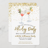 ホリデークリスマスパーティーフェスティバルカクテル 招待状 (正面/裏面)