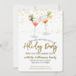 ホリデークリスマスパーティーフェスティバルカクテル 招待状