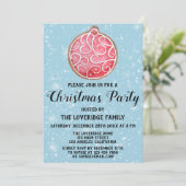 ホリデークリスマスパーティーレッドボールクッキーブルースノー 招待状 (スタンド正面)