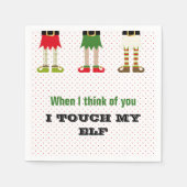 ホリデークリスマスパーティー小妖精や小人ナプキンス スタンダードカクテルナプキン (正面)