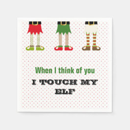 ホリデークリスマスパーティー小妖精や小人ナプキンス スタンダードカクテルナプキン