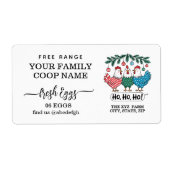 ホリデークリスマスファームハウスウォーターカラーエッグカートン ラベル (正面)