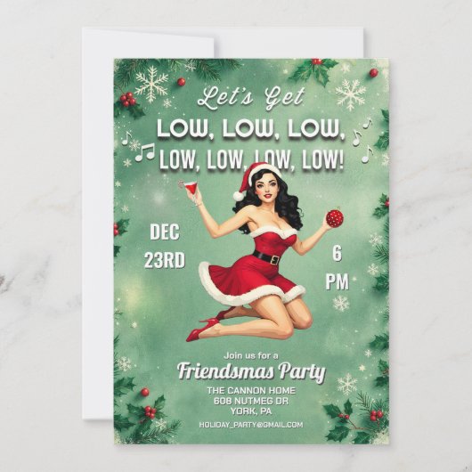 ホリデークリスマスフレンドサスパーティの招待状 招待状 (正面)