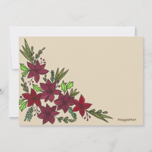 ホリデークリスマスフローラ保存日 招待状 (裏面)