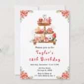 ホリデークリスマスブランチ誕生日パーティレッド 招待状 (正面)