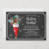 ホリデークリスマスブレックファーストミールディナー招待状 招待状 (正面)