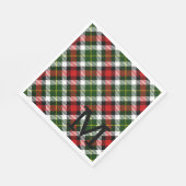 ホリデークリスマスプライド家族モノグラムイニシャル スタンダードランチョンナプキン (角)