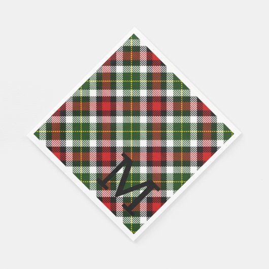 ホリデークリスマスプライド家族モノグラムイニシャル スタンダードランチョンナプキン (角)