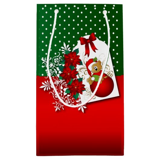 ホリデークリスマスベアー スモールペーパーバッグ (裏面)