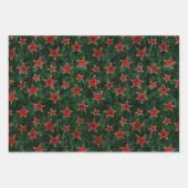 ホリデークリスマスベフェイクルベットレッドグリーンクリスマス ラッピングペーパーシート (正面2)