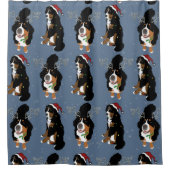 ホリデークリスマスベルネスマウンテンドッグ シャワーカーテン (正面)