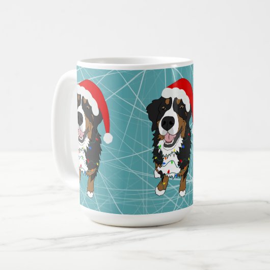 ホリデークリスマスベルネーズマウンテンドッグ コーヒーマグカップ (正面左)