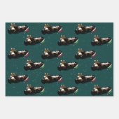 ホリデークリスマスベルネーズマウンテンドッグ ラッピングペーパーシート (正面3)