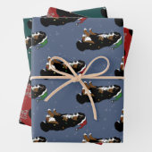 ホリデークリスマスベルネーズマウンテンドッグ ラッピングペーパーシート (インサイチュ)