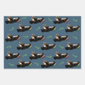 ホリデークリスマスベルネーズマウンテンドッグ ラッピングペーパーシート (正面3)