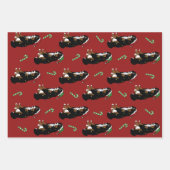 ホリデークリスマスベルネーズマウンテンドッグ ラッピングペーパーシート (正面2)