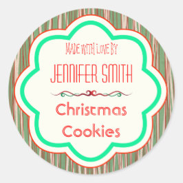 ホリデークリスマスベーカリー焼いたクッキー ラウンドシール