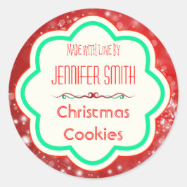 ホリデークリスマスベーカリー焼いたクッキー ラウンドシール