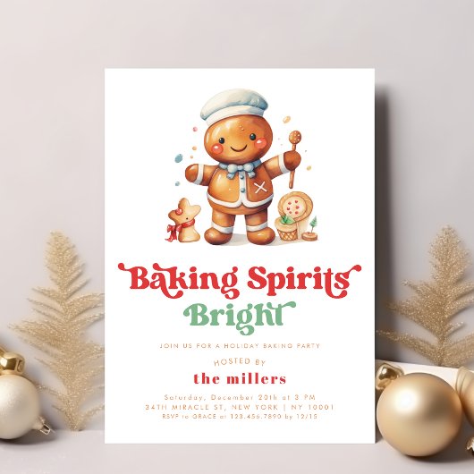 ホリデークリスマスベーキングパーティー Baking Spirits Bright 招待状