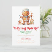ホリデークリスマスベーキングパーティー Baking Spirits Bright 招待状 (スタンド正面)