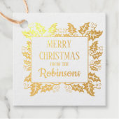 ホリデークリスマスホリーベリーツリーギフトラベル フェイバータグ (正面)