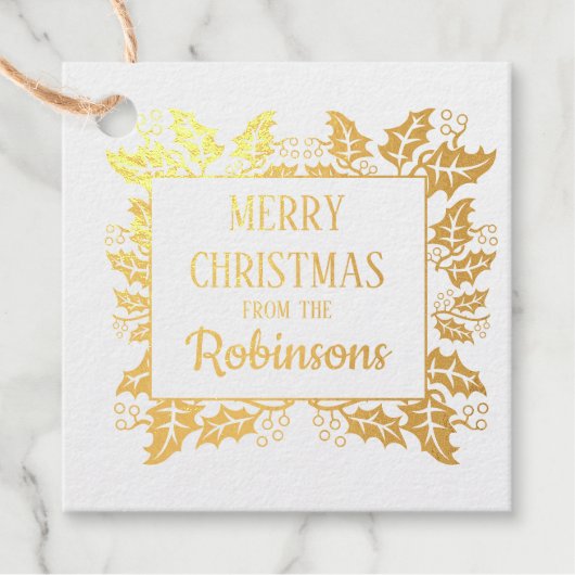 ホリデークリスマスホリーベリーツリーギフトラベル フェイバータグ (正面)