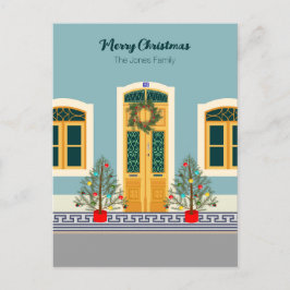 ホリデークリスマスポルトガルハウス ポストカード
