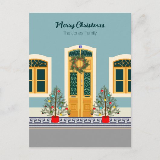 ホリデークリスマスポルトガルハウス ポストカード (正面)
