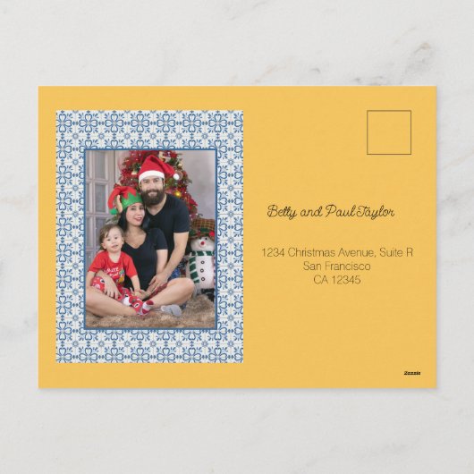 ホリデークリスマスポルトガルフェスティバルハウスカード シーズンポストカード (裏面)