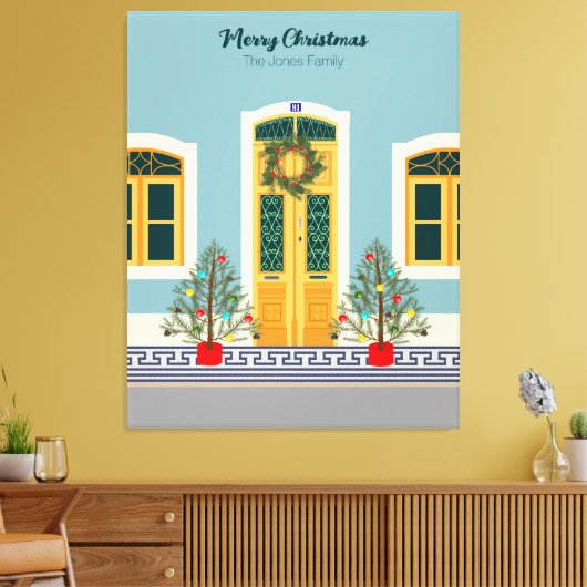 ホリデークリスマスポルトガルフェスティバルハウス キャンバスプリント (インサイチュ (リビング))