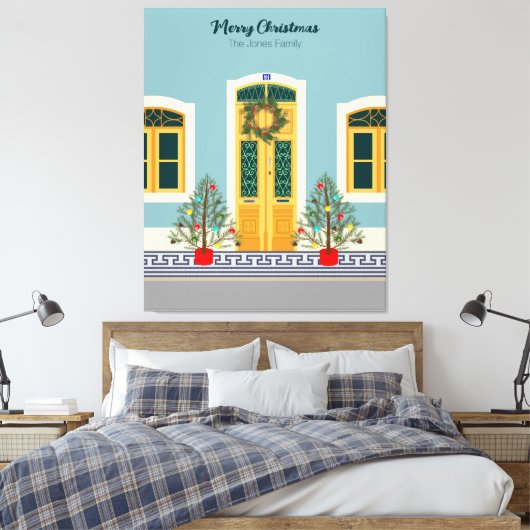 ホリデークリスマスポルトガルフェスティバルハウス キャンバスプリント (インサイチュ (寝室))