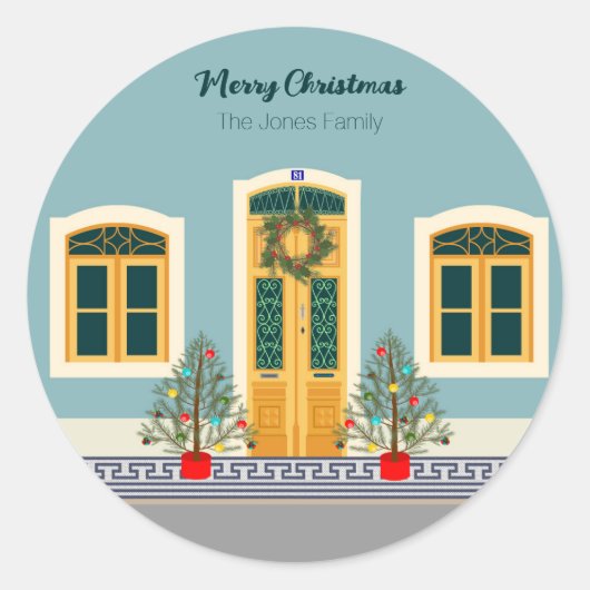 ホリデークリスマスポルトガルフェスティバルハウス ラウンドシール (正面)